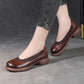 Women Casual Summer Genuine Leather Low Heel Shoes