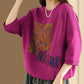 Women Summer Flower Spliced Pullover Shirt