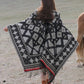 Women Bohemia Warm Rhomboids Tassel Hooded Shawl