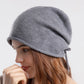 Women Autumn Pure Color Strap Knit Hat