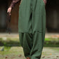 Women Winter Retro Solid Spliced Padded Harem Pants