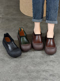 Women Autumn Casual Genuine Leather Soft Platform Shoes