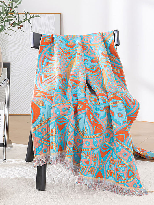 100% Cotton Print Tassel Boho Decor Throw Sofa Cover