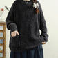 Women Casual Autumn O-Neck Solid Knit Sweater