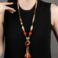 Women Ethnic Multicolor Bead Coloured Glaze Sweater Necklace