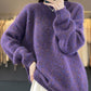 Women Autumn Casual Solid Knit O-Neck Sweater