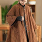 Women Autumn Casual Solid Corduroy Padded Coat