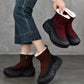 Women Winter Genuine Leather Fleece-lined Platform Boots