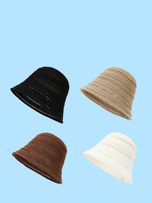 Women Summer Cutout Weave Sunproof Hat