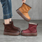 Women Winter Genuine Leather Fleece-lined Platform Boots