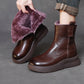 Women Winter Genuine Leather Fleece-lined Platform Boots