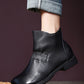 Women Vintage Genuine Leather Low Heel Boots