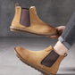 Women Colorblock Genuine Leather Flat Chelsea Boots