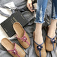 Couple Summer Straw Weave Flower Indoor Flat Slippers