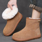 Women Winter Genuine Leather Fleece-lined Flat Boots