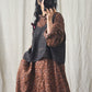 Women Autumn Worn Button Flower Loose Linen Dress