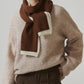 Women Winter Colorblock Wool Knit Scarf