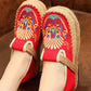 Women Summer Ethnic Embroidery Cloth Linen Flat Shoes