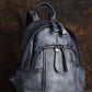 Women Retro Leather Zipper Large Capacity Backpack