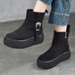 Women Winter Genuine Leather Fleece-lined Platform Boots