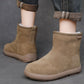 Women Winter Genuine Leather Fleece-lined Flat Boots