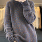 Women Autumn Casual Solid Knit O-Neck Sweater