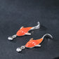 Women Casual Red Koi Sliver Pandent Earrings