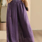 Women Summer Dual-layer Wide-leg Ramie Pants