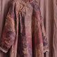 Women Chinese Vintage Floral Print Frog Loose Cotton Coat