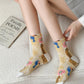 5 Pairs Women Winter Flower Animals Jacquard Socks