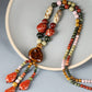 Women Ethnic Multicolor Bead Coloured Glaze Sweater Necklace