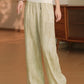 Women Summer Casual Solid Straight Linen Pants