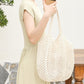 Women Summer Artsy Cutout Knitted Shoulder Bag