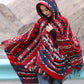 Women Bohemia Warm Rhomboids Tassel Hooded Shawl