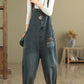 Women Casual Patchwork Loose Denim Jumpsuits