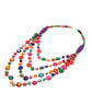 Fashion Colorful Wooden Bead Weave Multi-layer Necklace