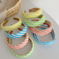 4 Pieces Set Women Artsy Colorblock Knitted Cross Hair Band