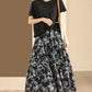 Women Summer Vintage Floral Cotton Loose Skirt