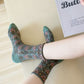 5 Pairs Women Artsy Flower Jacquard Socks