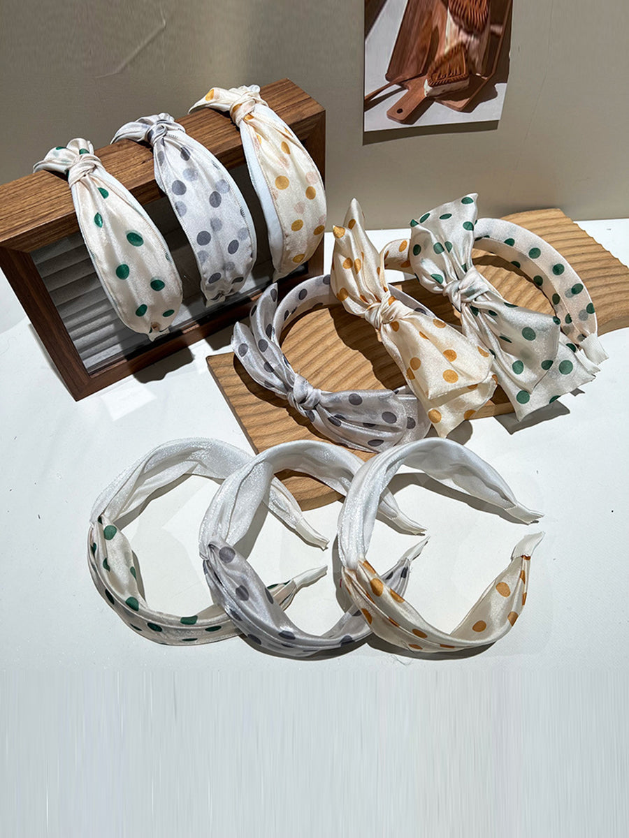 3 Pieces Set Women Artsy Dot Cross Hair Band