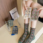 5 Pairs Women Artsy Flower Jacquard Socks