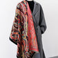 Women Vintage Print Tassel Autumn Shawl Scarf