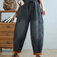 Women Winter Casual Fleece-lined Denim Harem Pants