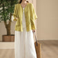 Women Summer Vintage Solid Linen Wide-leg Pants