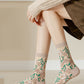 5 Pairs Wome Artsy Floral Jacquard Cotton Socks