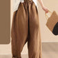 Women Summer Solid Linen Loose Harem Pants