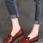 Women Summer Ethnic Solid Bowknot Leather Flat Shoes