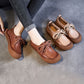 Women Casual Autumn Soft Leather Strap Flat Shoes