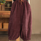 Women Autumn Retro Corduroy Spliced Harem Pants