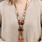 Women Ethnic Multicolor Bead Coloured Glaze Sweater Necklace